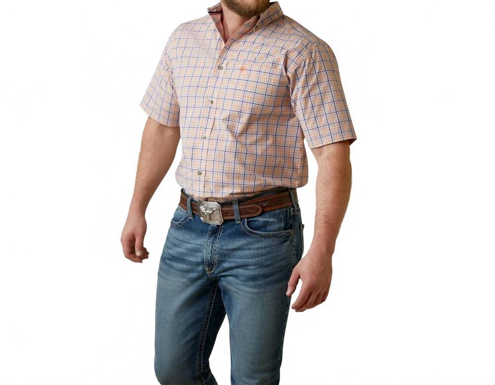 NEW ARIAT pro macklin classic short sleeve shirt in ochre